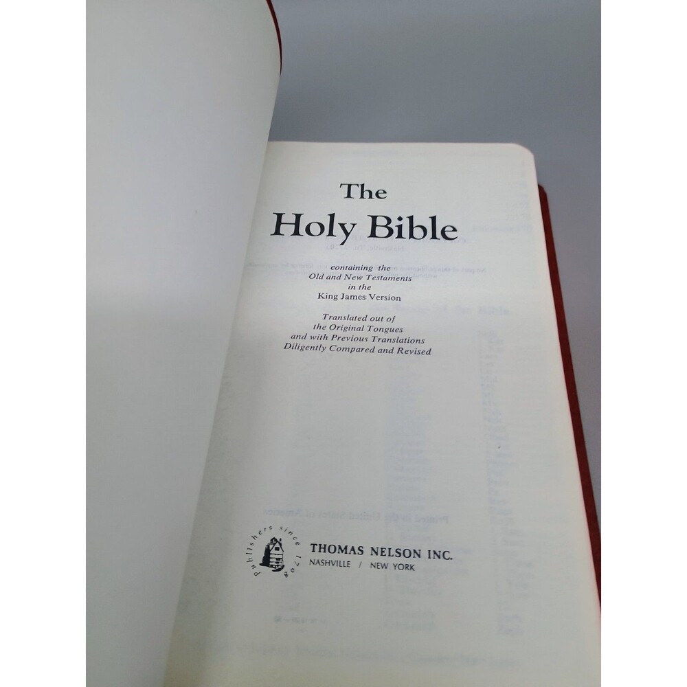 Holy Bible Red Letter Dictionary Concordance KJV Nelson Bonded Leather 1977 - Picture 5 of 6